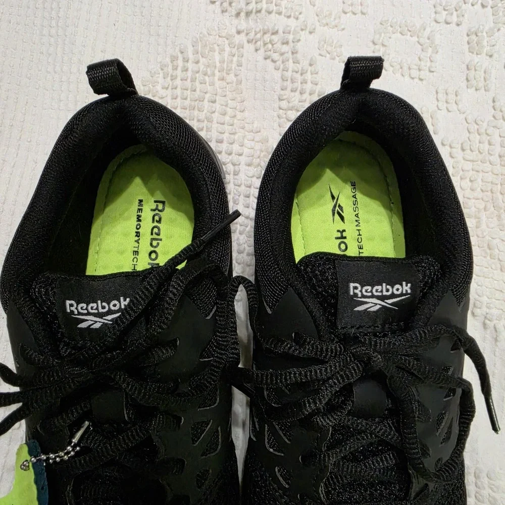 Reebok Sublite Mens 7.5 Alloy Safety Toe Work Shoes Black Slip Resist Electrical